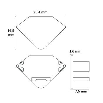 Preview: Endkappe EC96 schwarz für Profil CORNER11n, 1 STK