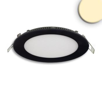LED Downlight, 9W, rund, ultraflach, blendungsreduziert, schwarz, 147mm, warmweiß, dimmbar CRI90