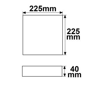 Preview: LED Deckenleuchte PRO weiß, 24W, eckig, 225x225mm, ColorSwitch 2700|3000|4000K, dimmbar