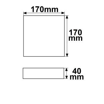 Preview: LED Deckenleuchte PRO schwarz, 15W, eckig, 170x170mm, ColorSwitch 2700|3000|4000K, dimmbar