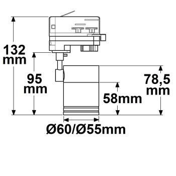 Preview: 3-Phasen Schienen-Adapter Mini für GU10-Spots, weiß matt