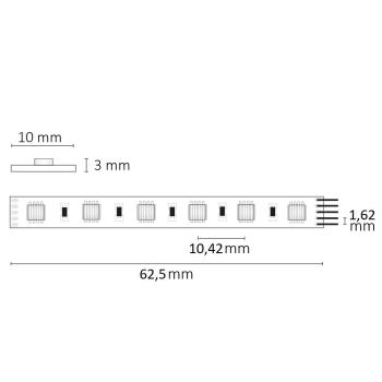 Preview: LED SIL RGB+WW Flexband, 24V DC, 19W, 4in1 Chip, 5m Rolle, 96 LED/m