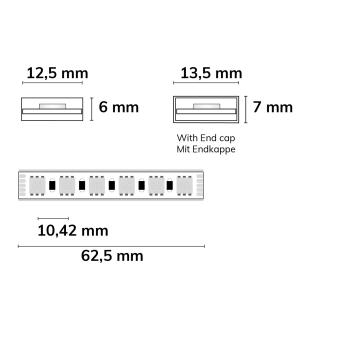 Preview: LED AQUA RGB+WW Flexband, 24V DC, 19W, IP68, 5m Rolle, 96 LED/m