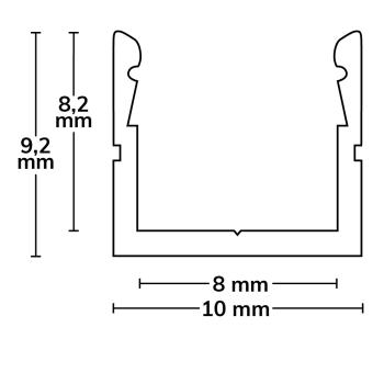 Preview: LED Aufbauprofil SURF8 Aluminium eloxiert, 300cm
