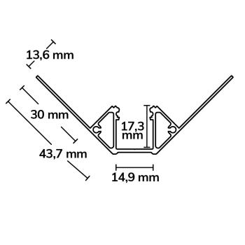 Preview: LED Trockenbauprofil Inneneck, 300cm