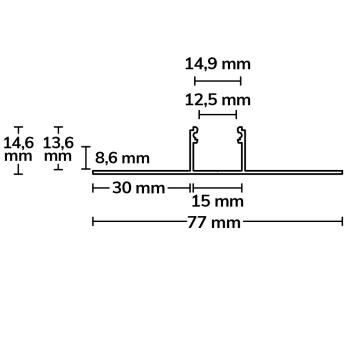 Preview: LED Trockenbau T-Profil 14, 300cm