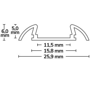 Preview: LED Aufbauprofil SURF11 Aluminium eloxiert, 300cm