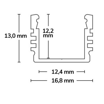 Preview: LED Aufbauprofil SURF12 Aluminium eloxiert, 300cm