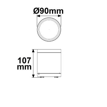 Preview: LED Deckenaufbaustrahler IP65, schwarz, 10W, ColorSwitch 3000|4000|5000K, dimmbar