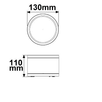 Preview: LED Deckenaufbaustrahler IP65, weiß, 25W, ColorSwitch 3000|4000|5000K, dimmbar