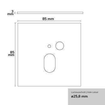 Preview: Cover Aluminium eckig 1 schwarz, für Wandeinbauleuchte Sys-Wall68 mit PIR Sensor