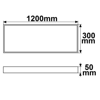 Preview: Aufbaurahmen weiß RAL 9016, Höhe 5cm, für LED Panels 300x1200, steckbare Schnellmontage