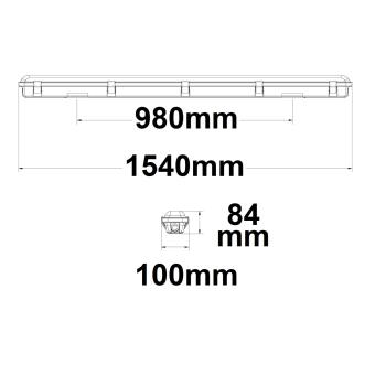 Preview: LED Wannenleuchte 150cm, IP65, PowerSwitch 33-60W, 4000K