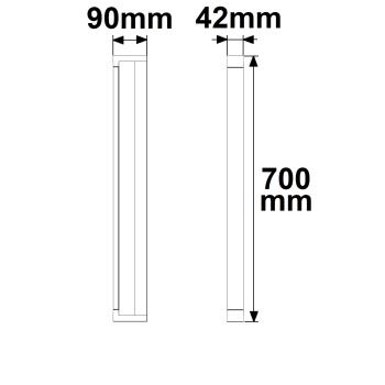Preview: LED Wandlampe schwenkbar, 700mm, 20W, schwarz, ColorSwitch 2700|3000|4000K