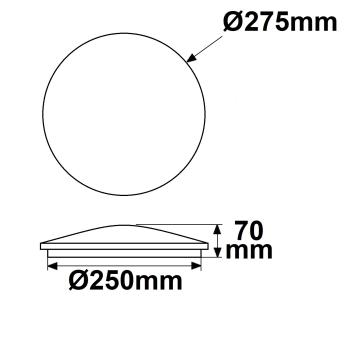 Preview: LED Decken/Wandleuchte 18W, weiß, IP54, mit Bewegungssensor, ColorSwitch 3000|4000|5000K