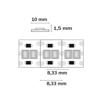 Preview: LED CRI923/960 Linear10 CCT Flexband, 24V DC, 10W ww + 10W kw, IP20, 5m Rolle, 240 LED/m