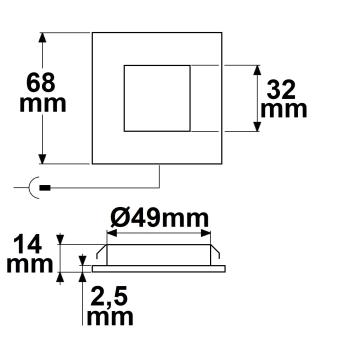 Preview: LED Möbeleinbaustrahler MiniAMP ALU gebürstet, eckig, 3W, 120°, 24V DC weißdynamisch 1900-5000K, dim