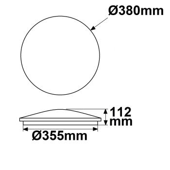 Preview: LED Decken/Wandleuchte weiß, rund, 24W, DN380, IP54, neutralweiß