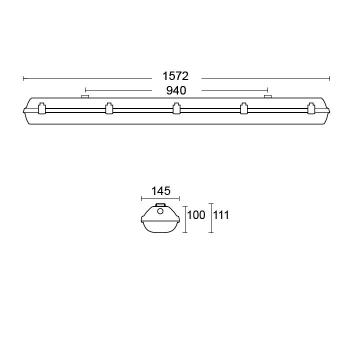 Preview: LED Wannenleuchte ATEX II 150cm, 54W, IP66, neutralweiß