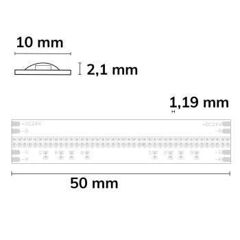 Preview: LED COB RGB Linear Flexband, 24V DC, 14,4W, IP20, 5m Rolle, 840 LED/m