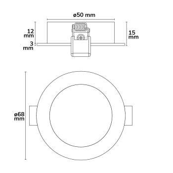 Preview: LED Möbeleinbaustrahler, Alu gebürstet, rund, 3W, 120°, 24V DC, weißdynamisch, 1900K-5000K, dimmbar