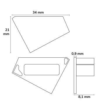 Preview: Endkappe EC110L weiß für Profil CORNER18, links 1 STK