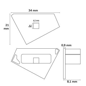 Preview: Endkappe EC111L schwarz für Profil CORNER18 mit Kabeldurchführung, links 1 STK
