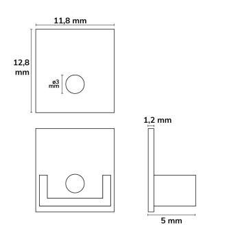 Preview: Endkappe EC221 für LED Fliesenprofil UP10, mit Kabeldurchführung