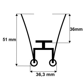 Preview: Einbaufeder für TUNNEL, IL-ALU20, DIVE20 FLAT, DIVE20, Stahl, grau