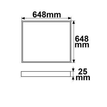 Preview: LED Leuchtrahmen H25, Innenformat 595x595mm, 50W, weißdynamisch, CRI92