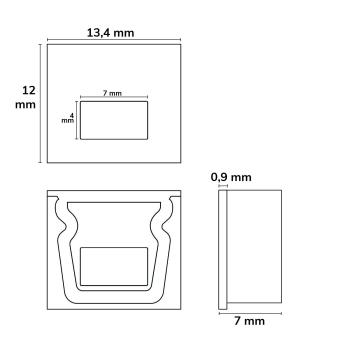 Endkappe EC82W weiß für Profil SURF10 mit Kabeldurchführung, 1 STK