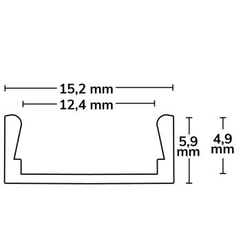 Preview: LED Montageprofil MINI-AB V2, eloxiert L: 200cm