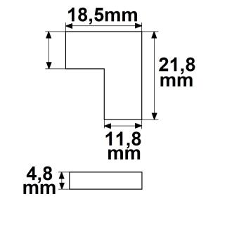 Preview: Kontakt-Eckverbinder (max. 5A) K2-210 für 2-pol. IP20 Flexstripes mit Breite 10mm