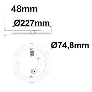 Preview: LED Umrüstplatine 227mm, 15W, 150 lm/W, mit Haltemagnet, Color 3000|4000|6000K, dimmbar