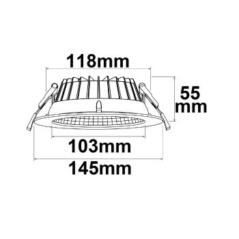 Preview: LED Downlight Reflektor 9W, 60°, 150lm/W, UGR<19, ColorSwitch 3000|4000|6000K, dimmbar
