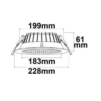 Preview: LED Downlight Reflektor 18W, 60°, 150lm/W, UGR<19, ColorSwitch 3000|4000|6000K, dimmbar