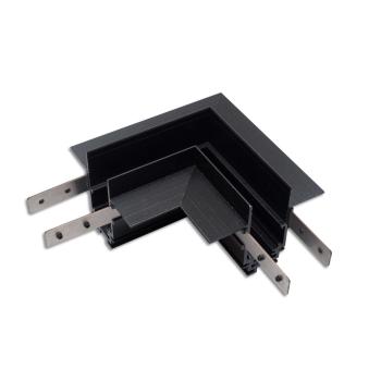Track48 Eckschiene 90° horizontal für Trockenbauschiene, schwarz, nicht stromführend