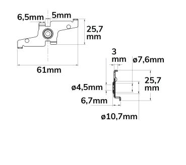 Preview: Track48 Montageclip für Track48 Aufbauschienen, schwarz, 2 Stück