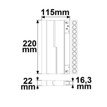 Preview: Track48 Raster-Schienenstrahler 22cm schwarz, 12W, 36°, UGR<19, 48V DC, 3000K, CRI90, DALI dimmbar