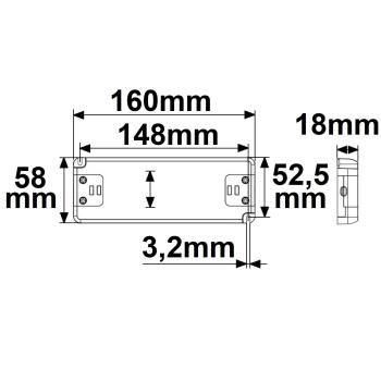 Preview: LED Trafo 48V/DC, 0-60W, SELV, ultraflach