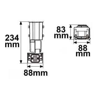Preview: Mastadapter DN60 mit variablem Winkel für Street Light Modul EM145