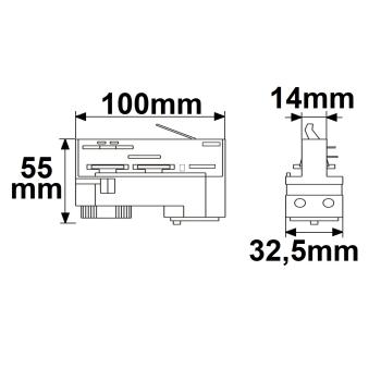 Preview: 3-Phasen DALI Schiene Universaladapter, weiß
