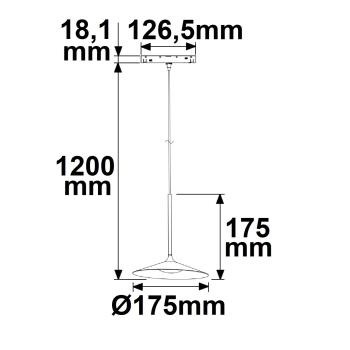 Preview: Track48 Hängeleuchte Shade 5,5W, 120°, 48V DC, schwarz, 3000K
