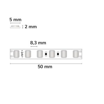 LED HEQ MICRO Skyblue Flexband, 24V DC, 10W, IP20, 5m Rolle, 120 LED/m