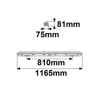 Preview: LED Wannenleuchte SL 120cm, IP66, PowerSwitch 24-40W, 140lm/W, 4000K