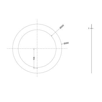 Preview: Loch Adapterplatte für Downlights, ohne Federn, weiß, ID 200mm - AD 260mm