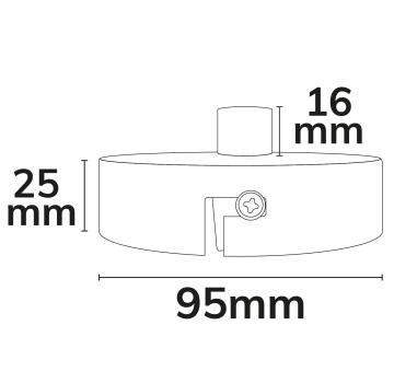 Preview: Deckenbaldachin rund, weiß, für Kabel mit bis zu max. 9,8mm Manteldurchm.