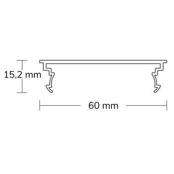 Preview: Abdeckung COVER62 opal+ für Profil LAMP40, 200cm