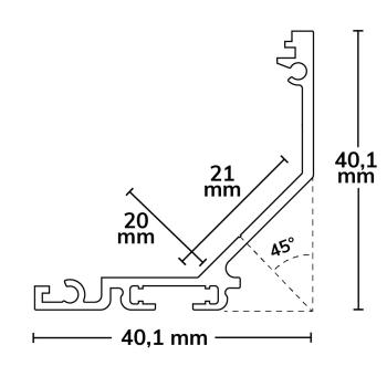 Preview: LED Eckprofil CORNER20 V3, Aluminium eloxiert, 200cm