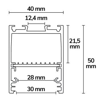 Preview: LED Leuchtenprofil LAMP30 V2 Aluminium silber pulverbeschichtet, 200cm